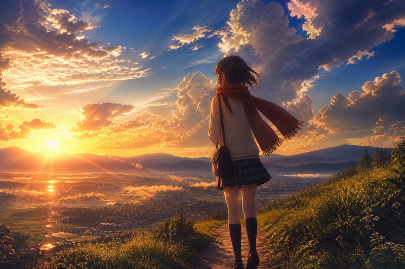 Shinkai Sky anime style example